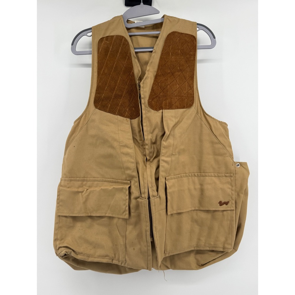 Vintage Duxbak Aero Cloth Hunting Vest M Utica NY Gorpcore Canvas Shooting Tan
